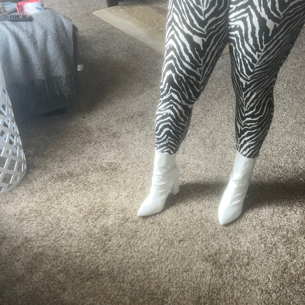 Patent Croc White Booties